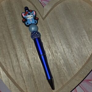 Blue Silicone Beaded Pen- 2 For $22
